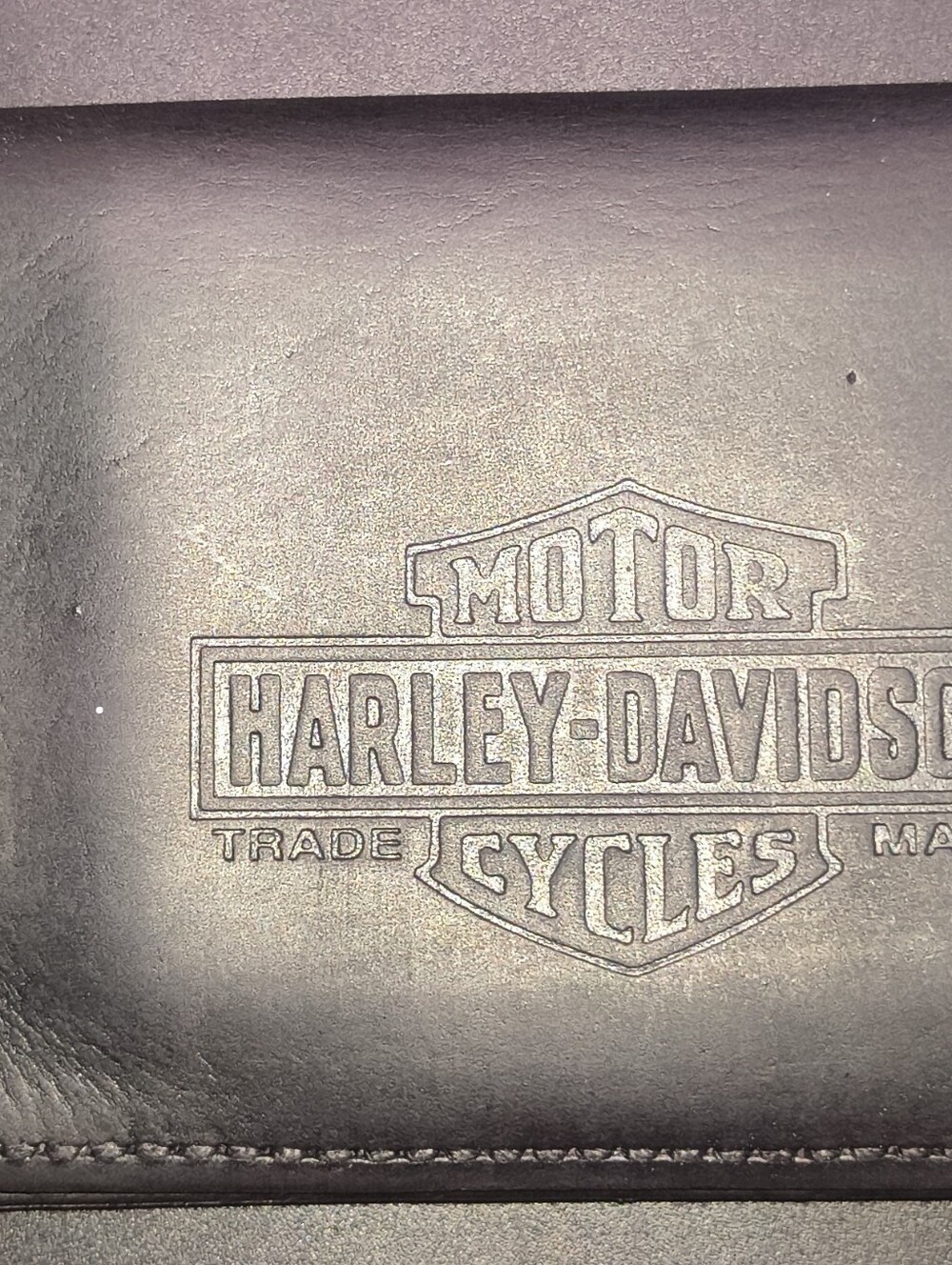 Harley-Davidson Black Leather Wallet with Embossed Logo